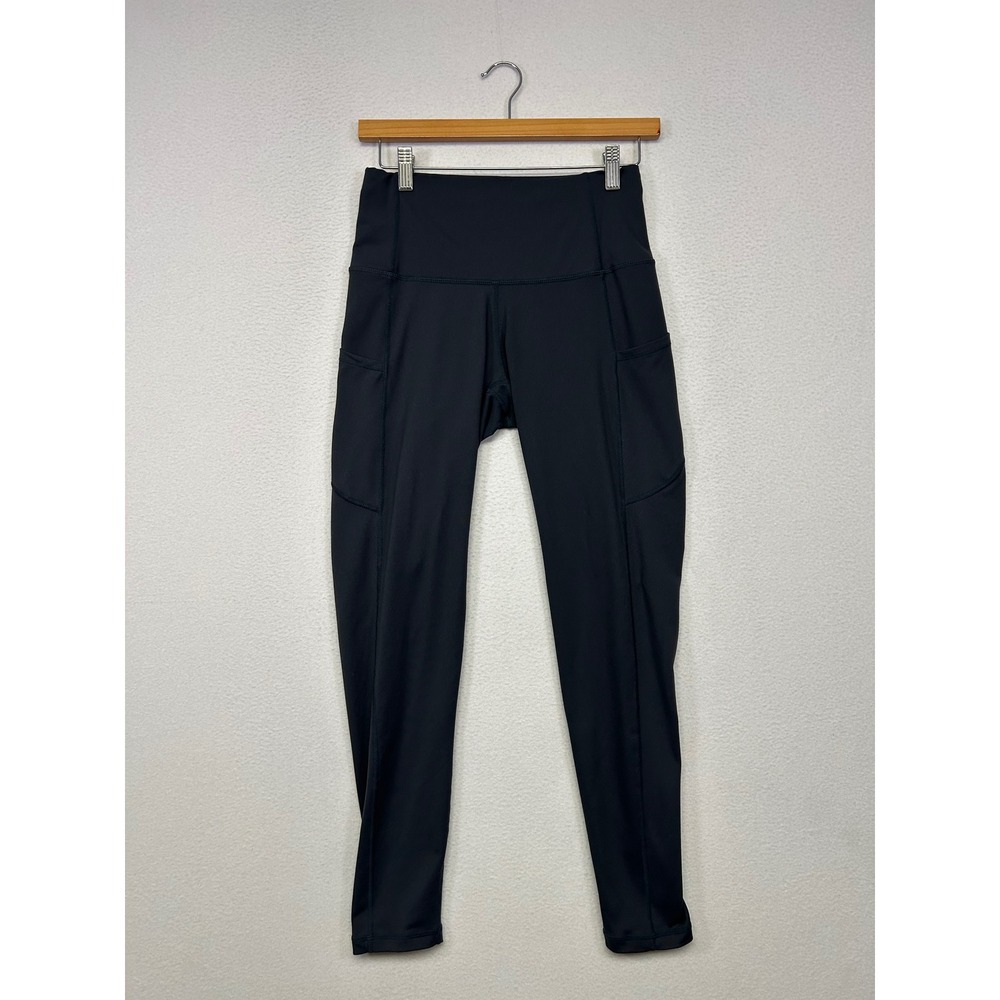 Athleisure Minimalist Gym Yoga Womens S Black High Waisted Pocket Leggings